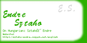 endre sztaho business card